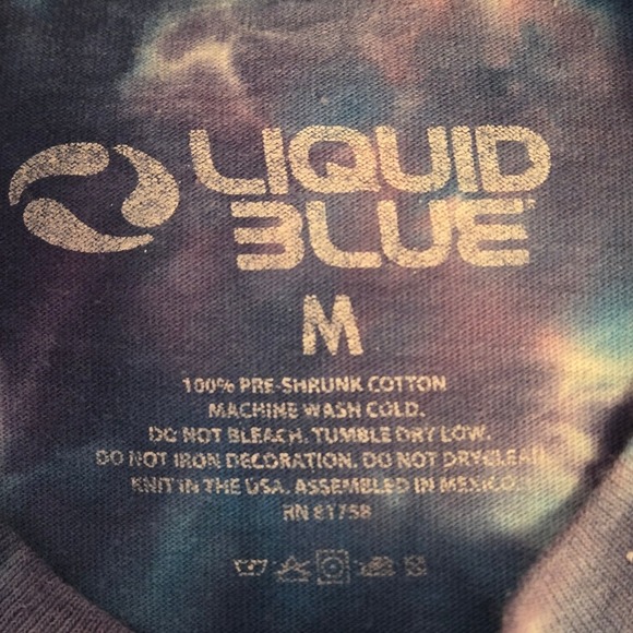 LIQUID BLUE Upcycle Tie Dye Womens Graphic Tee Skull Cool Mom Medium - Picture 6 of 8